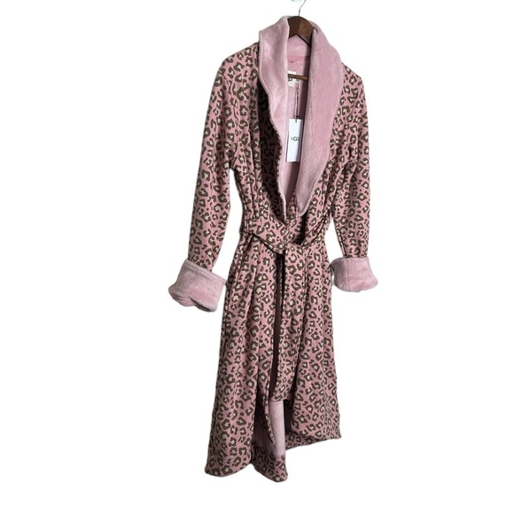 UGG Duffield II Double Knit Fleece Luxurious Pink Heather Robe - Picture 10 of 16